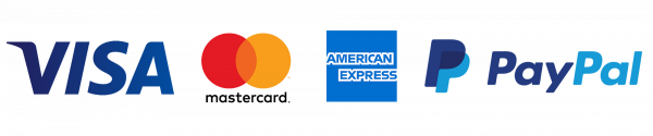 Paypal, Amex, Mastercard, Visa